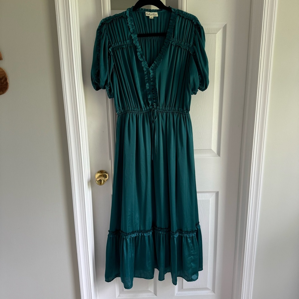 Jewel-toned satin dress